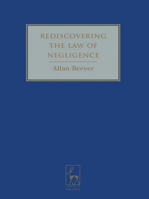 cover image of Rediscovering the Law of Negligence